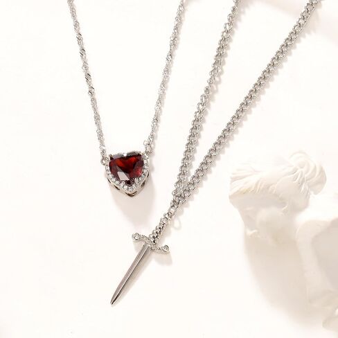 Couple Friendship Necklaces for Best Friend Heart Sword Pendant Necklace for Women Matching Necklace for Him Her Valentine's Day Gift Jewelry in Saudi Arabia