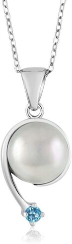 Gem Stone King 925 Sterling Silver Round 2.5mm Gemstone Birthstone و Bendant Pendant Necklace للقلادة للنساء مع سلسلة 18 بوصة in Saudi Arabia