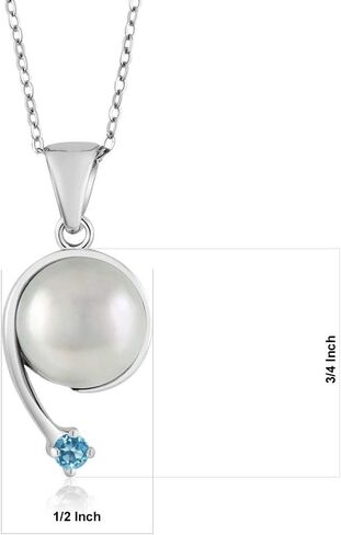 Gem Stone King 925 Sterling Silver Round 2.5mm Gemstone Birthstone و Bendant Pendant Necklace للقلادة للنساء مع سلسلة 18 بوصة in Saudi Arabia