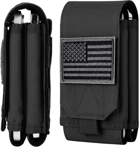 bvya Large Tactical Molle Dual Phone Holster Pouch Belt Carrying Double Case Cover for iPhone 16 Pro Max/16 Pro/16/15 Pro Max/15 Pro/15/14 Pro Max/14 Pro/14/13 Pro Max/13 Pro/13 in Saudi Arabia