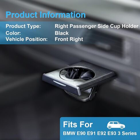 Left Driver Side Retractable Cup Holder Compatible with 2006-2013 BMW E90 E91 E92 E93 323i 325i 325xi 328i 328xi 330i 330xi 335d 335i 335is 335xi M3 Replaces# 51459173463 (Left Driver Side) in Saudi Arabia
