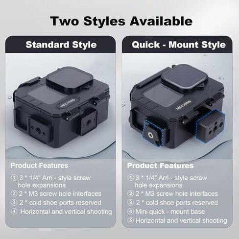 Aluminum Waterproof Case for GoPro HERO13 Black HERO12 HERO11 HERO10 HERO9 Action Camera 80M Deep Waterproof Horizontal and Vertical Shooting Switch (Standard Model 63071) in Saudi Arabia