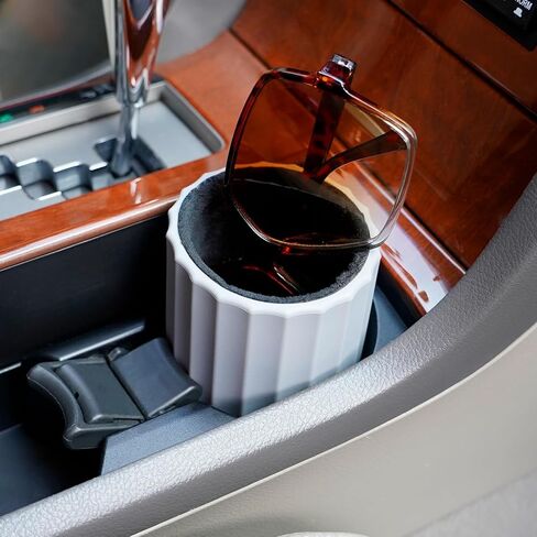 Car Cup Holder Sunglasses Holder Compatible with Extra Large Sunglasses, Plush Lined Silicone Eyeglasses Holder Stand, Car Sun Glasses Easy Access Storage Cup, Scratch Protection in Saudi Arabia