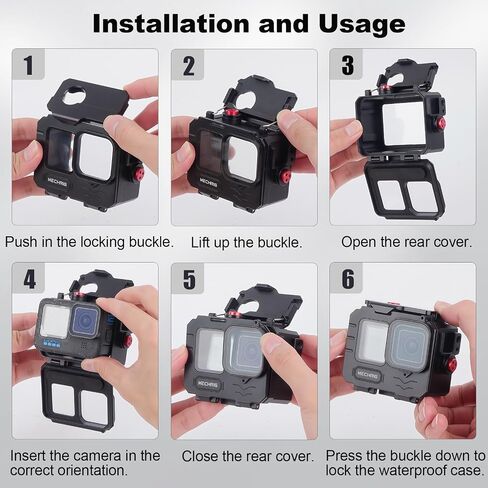 Aluminum Waterproof Case for GoPro HERO13 Black HERO12 HERO11 HERO10 HERO9 Action Camera 80M Deep Waterproof Horizontal and Vertical Shooting Switch (Standard Model 63071) in Saudi Arabia