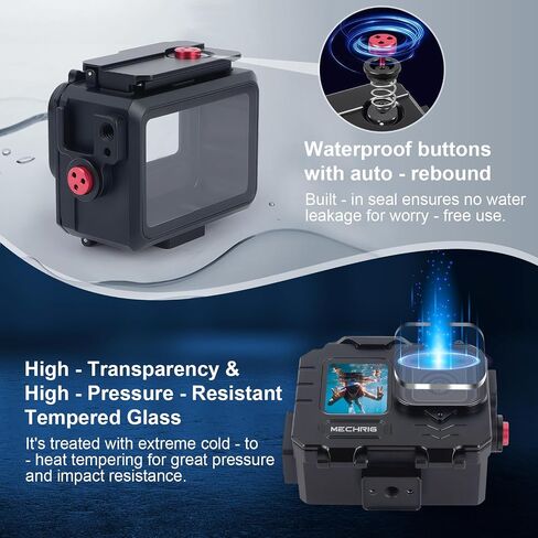 Aluminum Waterproof Case for GoPro HERO13 Black HERO12 HERO11 HERO10 HERO9 Action Camera 80M Deep Waterproof Horizontal and Vertical Shooting Switch (Standard Model 63071) in Saudi Arabia