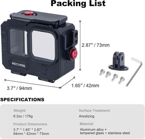 Aluminum Waterproof Case for GoPro HERO13 Black HERO12 HERO11 HERO10 HERO9 Action Camera 80M Deep Waterproof Horizontal and Vertical Shooting Switch (Standard Model 63071) in Saudi Arabia