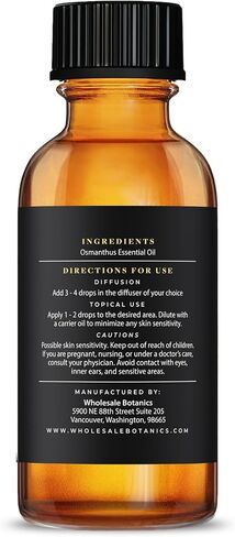 OSMANTHUS Essental OIL بواسطة botanics بالجملة | مميز الصف الزيت الأساسي | للعلاج العطري والصابون والمستحضرات والشموع | نباتي وخالي من القسوة (0.5 أوقية) in Kuwait