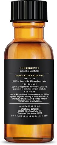 OSMANTHUS Essental OIL بواسطة botanics بالجملة | مميز الصف الزيت الأساسي | للعلاج العطري والصابون والمستحضرات والشموع | نباتي وخالي من القسوة (0.5 أوقية) in Kuwait