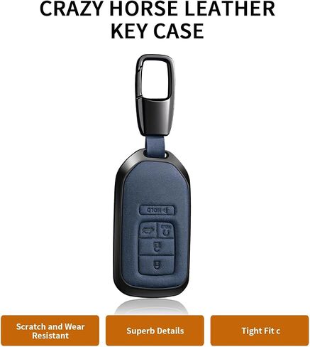 KLeather Key Fob Cover Key Shell Case Compatible with 2023 Civic Accord Pilot CR-V HR-V Key Fob Protector Key Case(A5-Brown) in Saudi Arabia