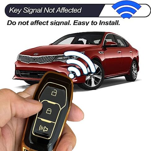لغطاء Ford Key Fob مع سلسلة المفاتيح Fit for Ford Explorer 2016 2017 Smart Key Shell (Black) in Kuwait