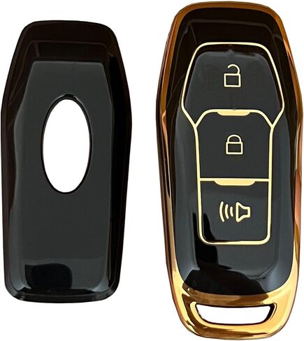 لغطاء Ford Key Fob مع سلسلة المفاتيح Fit for Ford Explorer 2016 2017 Smart Key Shell (Black) in Kuwait