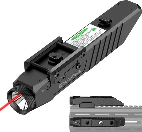 TOUGHSOUL Mlok Picatinny 2 in 1 Tactical Flashlight with Purple Laser Sight Combo, Body Material Polymer 1450 Lumen Light with Rechargeable Battery in Kuwait