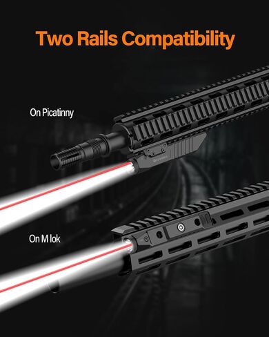 TOUGHSOUL Mlok Picatinny 2 in 1 Tactical Flashlight with Purple Laser Sight Combo, Body Material Polymer 1450 Lumen Light with Rechargeable Battery in Kuwait