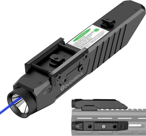 TOUGHSOUL Mlok Picatinny 2 in 1 Tactical Flashlight with Purple Laser Sight Combo, Body Material Polymer 1450 Lumen Light with Rechargeable Battery in Kuwait