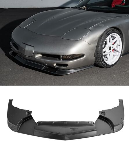 Replacement For 1997-2004 Chevrolet Corvette C5 ALL Models | ZR1 Extended Style ABS Plastic - Hydro-Dipped Carbon Fiber Front Bumper Lower Lip Splitter in Saudi Arabia