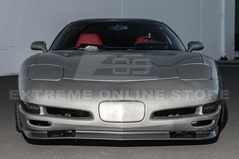 Replacement For 1997-2004 Chevrolet Corvette C5 ALL Models | ZR1 Extended Style ABS Plastic - Hydro-Dipped Carbon Fiber Front Bumper Lower Lip Splitter in Saudi Arabia