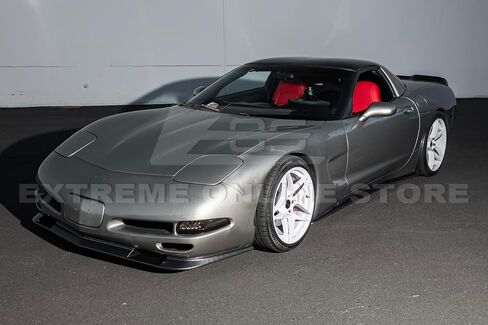 Replacement For 1997-2004 Chevrolet Corvette C5 ALL Models | ZR1 Extended Style ABS Plastic - Hydro-Dipped Carbon Fiber Front Bumper Lower Lip Splitter in Saudi Arabia