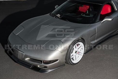 Replacement For 1997-2004 Chevrolet Corvette C5 ALL Models | ZR1 Extended Style ABS Plastic - Hydro-Dipped Carbon Fiber Front Bumper Lower Lip Splitter in Saudi Arabia
