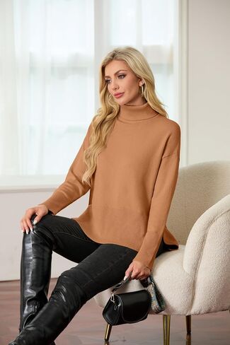 IWOLLENCE 2024 Winter Fall Turtleneck Sweater High Neck Long Sleeve Sweaters Pullover Outfit in Kuwait