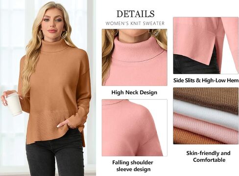 IWOLLENCE 2024 Winter Fall Turtleneck Sweater High Neck Long Sleeve Sweaters Pullover Outfit in Kuwait