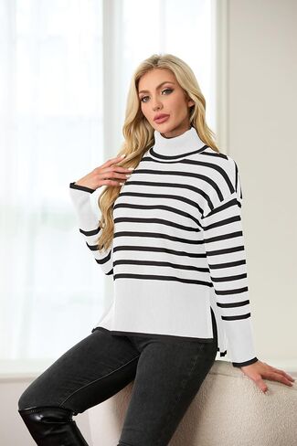 IWOLLENCE 2024 Winter Fall Turtleneck Sweater High Neck Long Sleeve Sweaters Pullover Outfit in Kuwait
