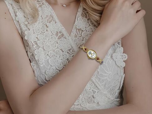 Mastop Luxury Vintage Gemstone Gemstone Watch Watch Watch Fashion سيدات صغيرة للنساء معصم الكوارتز ساعة مقاومة للماء مشاركة أزياء مع أداة فرقة من الفولاذ المقاوم للصدأ in Saudi Arabia