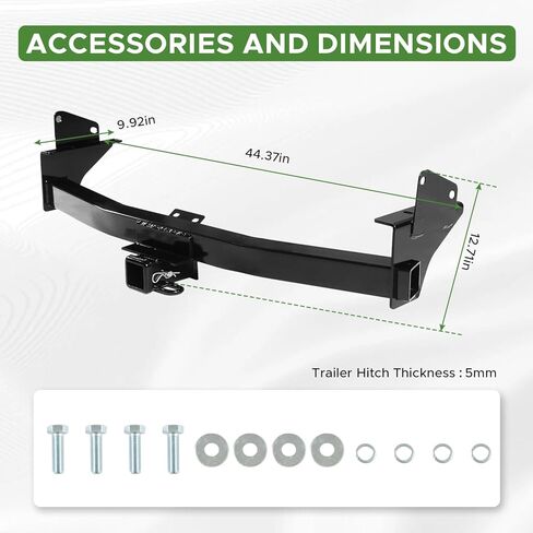 Towing Hitch Receivers Fit for Chevy Colorado GMC Canyon 2015-2022 Class 4 Towing Receivers 2inch Rear Trailer Hitch with Black Powder Coating in Kuwait