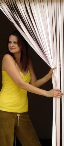 Holland Plastics Original Brand Slat Type Door Curtain Bug Fly Strip Blind Lime Green & White in Saudi Arabia