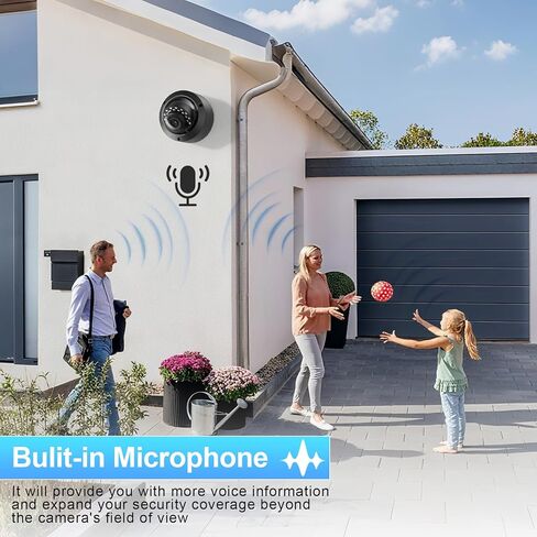 AI 8MP PoE IP Camera, Vandal-Proof Dome Security Camera Outdoor, AI Alarms with Human and Vehicle Detection, Night Vision 100ft, 2.8mm Lens Wide Angle 110°, Built-in Mic, IND8BR54A (White) in Kuwait