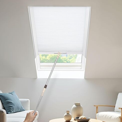 UrMoon Skylight Shades & Blind for Ceiling Window Skylight Cover Cordless Cellular Shades Honeycomb Blinds for Roof Inclined Plane Room Windows, Blackout White- Custom Size in Kuwait