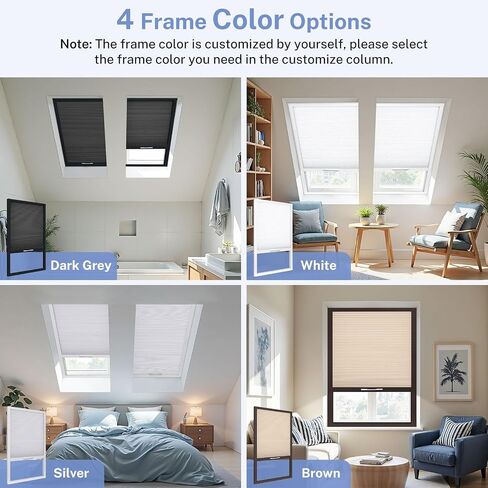 UrMoon Skylight Shades & Blind for Ceiling Window Skylight Cover Cordless Cellular Shades Honeycomb Blinds for Roof Inclined Plane Room Windows, Blackout White- Custom Size in Kuwait
