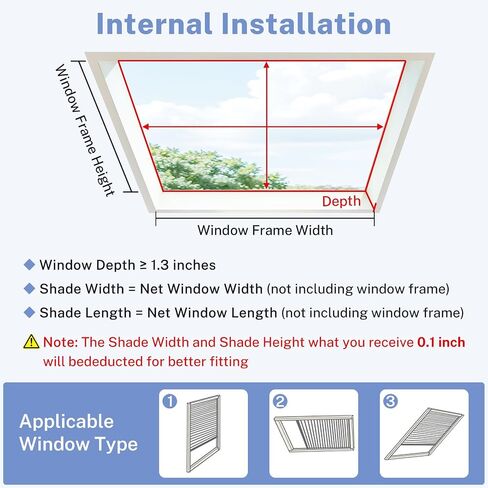 UrMoon Skylight Shades & Blind for Ceiling Window Skylight Cover Cordless Cellular Shades Honeycomb Blinds for Roof Inclined Plane Room Windows, Blackout White- Custom Size in Kuwait