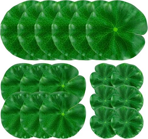 18PCS Artificial Pond Plants - Water Lily Pads for Ponds Pool Decorations Outdoor Aquarium Plants Lotus Flower Floating Mat for Patio Fish Koi Pond Accessories for Outdoor Ponds 3Sizes in Saudi Arabia