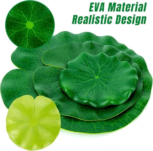 18PCS Artificial Pond Plants - Water Lily Pads for Ponds Pool Decorations Outdoor Aquarium Plants Lotus Flower Floating Mat for Patio Fish Koi Pond Accessories for Outdoor Ponds 3Sizes in Saudi Arabia