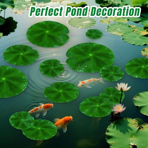 18PCS Artificial Pond Plants - Water Lily Pads for Ponds Pool Decorations Outdoor Aquarium Plants Lotus Flower Floating Mat for Patio Fish Koi Pond Accessories for Outdoor Ponds 3Sizes in Saudi Arabia