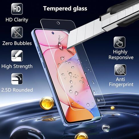 حالة Motorola Moto G Stylus 5G 2025 مع واقي شاشة زجاجي مقسى ، تغطية الهاتف المرنة الناعم TPU Slim Fit Frackproof for Women Men Girls Boys (Clear) in Kuwait
