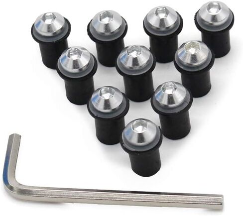 Fairing Bolt Kit Screws Nuts Washers Mounting Kits Windscreen Bolts Fit for Ducati 959/1299 /959s/1098/848/1198 Windscreen Bolts Windshield Screw Kits (Silver) in Saudi Arabia