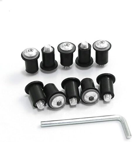 Fairing Bolt Kit Screws Nuts Washers Mounting Kits Windscreen Bolts Fit for Ducati 959/1299 /959s/1098/848/1198 Windscreen Bolts Windshield Screw Kits (Silver) in Saudi Arabia