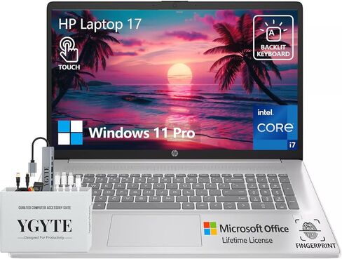 HP 17 بوصة كمبيوتر محمول تعمل باللمس ، 17.3 HD+ شاشة تعمل باللمس المحمول ، Intel 10-Core I7 ، 64GB RAM 2TB SSD+ 512GB in Kuwait