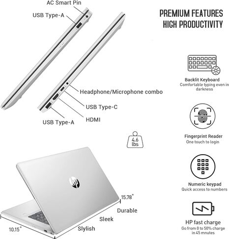 HP 17 بوصة كمبيوتر محمول تعمل باللمس ، 17.3 HD+ شاشة تعمل باللمس المحمول ، Intel 10-Core I7 ، 64GB RAM 2TB SSD+ 512GB in Kuwait