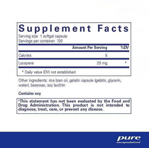 Pure Encapsulations Lycopene 20 mg | Dietary Supplement for Cellular and Macular Support | 120 Softgel Capsules in Kuwait