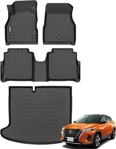 مجموعة بطانة البضائع من Binmotor-Floor لـ Nissan Kicks 2024 2023 2022-2018، سجادات لجميع الأحوال الجوية لـ Nissan Kicks، سجادة شحن لـ Nissan Kicks، سجادات سيارة مقاومة للماء لملحقات Nissan Kicks in Saudi Arabia