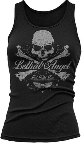 Women's Skull & Crossbones Beater Tank Top Black in Saudi Arabia