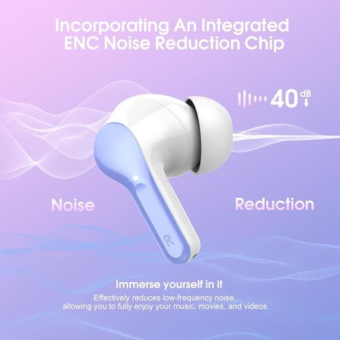 سماعات الأذن اللاسلكية ، Bluetooth 5.4 سماعات الرأس ستيريو Hifi ، سماعات الأذن من Bluetooth مع ميكروفون لإلغاء الضوضاء ENC ، IP7 مقاوم للماء في سماعات الأذن ، 48 ساعة ، LED Display Ear Buds لممارسة الرياضة ، Azure in Kuwait