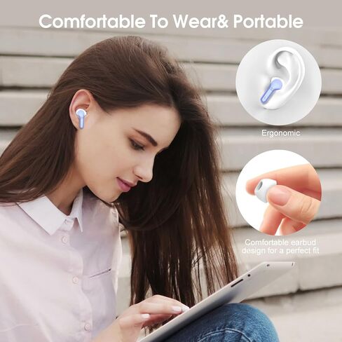 سماعات الأذن اللاسلكية ، Bluetooth 5.4 سماعات الرأس ستيريو Hifi ، سماعات الأذن من Bluetooth مع ميكروفون لإلغاء الضوضاء ENC ، IP7 مقاوم للماء في سماعات الأذن ، 48 ساعة ، LED Display Ear Buds لممارسة الرياضة ، Azure in Kuwait
