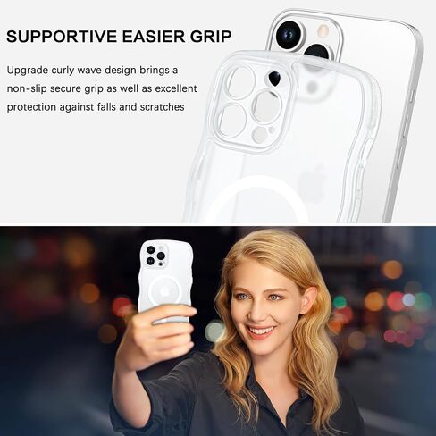 Bentoben لحالة iPhone 13 Pro Magnetic ، [متوافق مع Magsafe] [تصميم إطار الموجة المجعد] غير قابلة للانزلاق أسهل قبضة الصدمات الواقية من الغطاء الهاتفي لطيف لـ iPhone 13 Pro 6.1 "، Desert Titanium in Kuwait