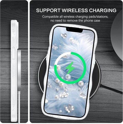 Bentoben لحالة iPhone 13 Pro Magnetic ، [متوافق مع Magsafe] [تصميم إطار الموجة المجعد] غير قابلة للانزلاق أسهل قبضة الصدمات الواقية من الغطاء الهاتفي لطيف لـ iPhone 13 Pro 6.1 "، Desert Titanium in Kuwait