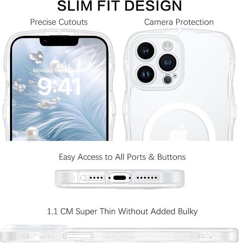 Bentoben لحالة iPhone 13 Pro Magnetic ، [متوافق مع Magsafe] [تصميم إطار الموجة المجعد] غير قابلة للانزلاق أسهل قبضة الصدمات الواقية من الغطاء الهاتفي لطيف لـ iPhone 13 Pro 6.1 "، Desert Titanium in Kuwait