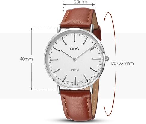 المشاة MDC Mens Mensalist Lrist Watch ، الساعات الجلدية الأصلية للرجال ، ساعة معصم التناظرية الرقيقة الكوارتز ، لباس أسلوب عمل غير رسمي in Kuwait