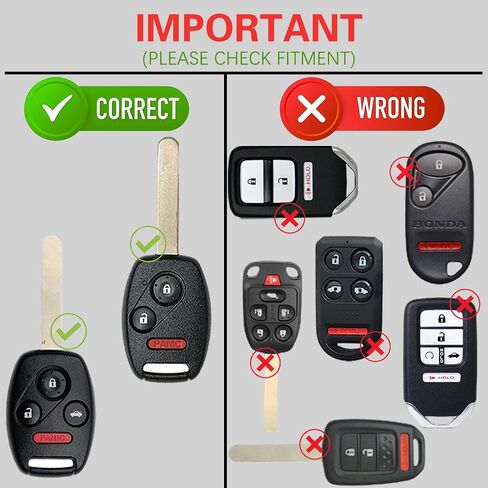 بالنسبة إلى Honda Key FOB Shell - متوافق مع Honda Accord Civic CR -V CR -Z Insight Insight Odyssey Pilot Ridgeline 3 4 Button بدون مفتاح الإدخال عن بُعد - ملاءمة سلسة - مقاومة للكراك ومتينة (أسود ، 4 زر) in Saudi Arabia